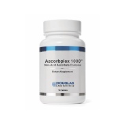Vista delantera del ascorbplex 1000 (complejo ascorbato no ácido) 180 comprimidos Douglas