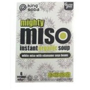 Sopa de miso y semillas de edamame sin gluten bio, 6 X 10 g King Soba
