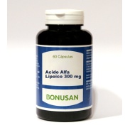 Vista principal del ácido Alfa Lipoico 300 mg 60 cápsulas Bonusan en stock