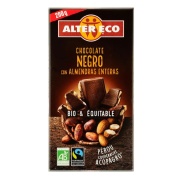 Chocolate negro 62% cacao con almendras enteras bio, 150 g Torras