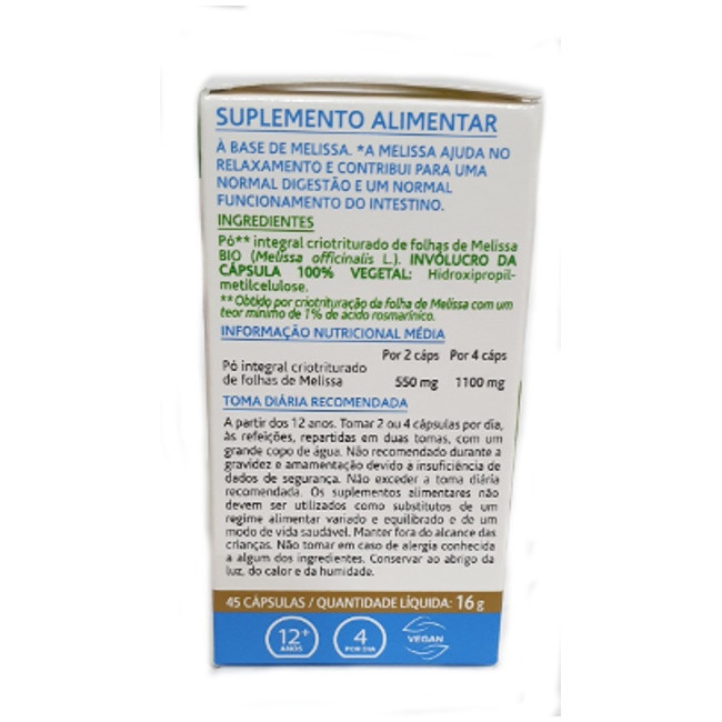 Foto 2 detallada de melisa 1100 mg 45 cápsulas Arkopharma