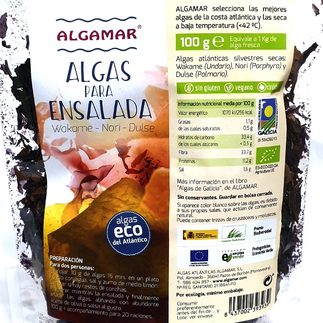 Foto detallada de ensalada de Algas Bio 100gr Algamar