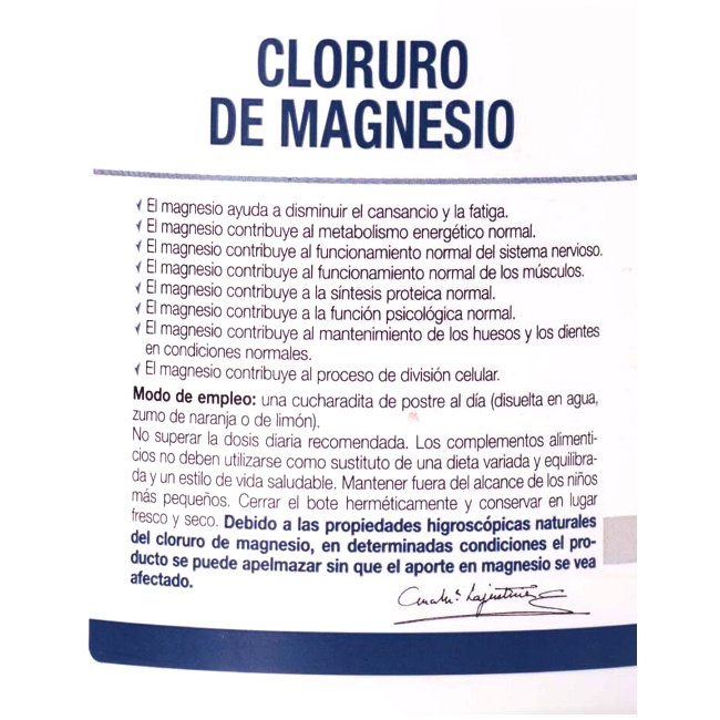 Foto 2 detallada de cloruro de Magnesio 400gr Ana María Lajusticia