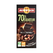 Vista principal del chocolate negro ecuador 70% bio, 100 g  Altereco en stock