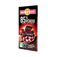 Vista delantera del chocolate negro perú 85% bio, 100 g  Altereco en stock