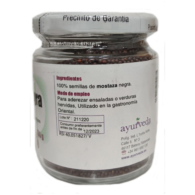 Foto detallada de mostaza negra semillas 150 gr Ayurveda