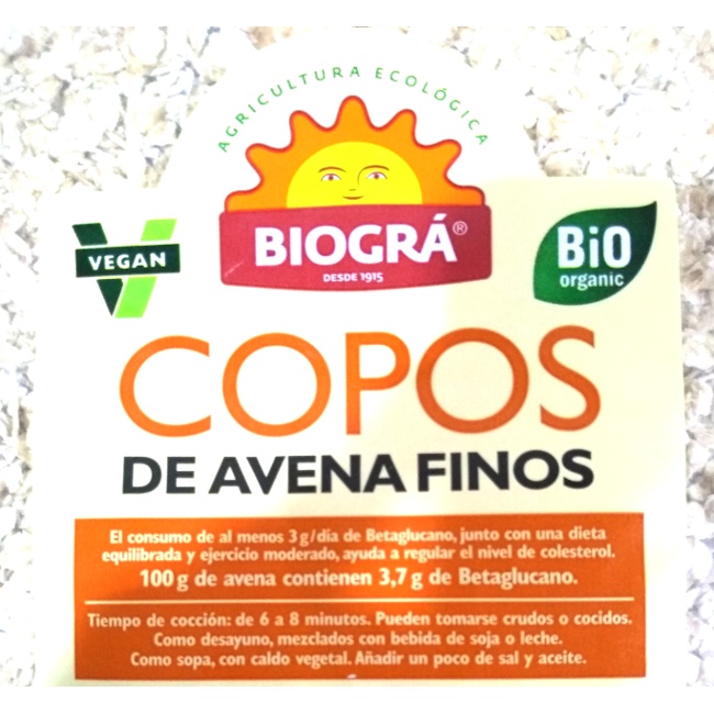Foto detallada de copos de Avena Finos Bio 1Kg Biográ