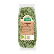 Vista frontal del guisantes verdes 500 g Biogra en stock