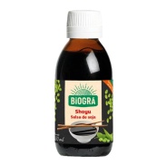 Vista frontal del bio-Salsa de soja-shoyu-origen Japón 500 g Biogra en stock