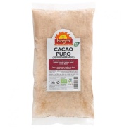 Vista frontal del cacao en polvo puro 250 g Biogra en stock