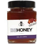 Vista frontal del miel de campo cruda  400gr Behoney en stock