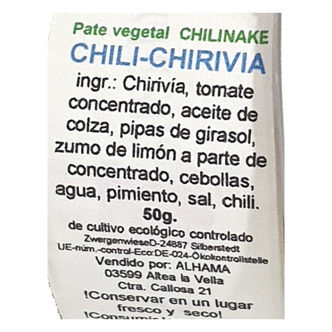 Foto detallada de paté Chilinake chili y chirivia bio 50gr  Zwergenwiese