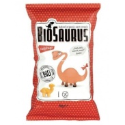 Vista delantera del snack sabor ketchup 50 gr bio Biosaurus en stock