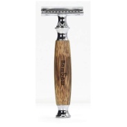Vista delantera del maquinilla de afeitar mango bambú Bambaw en stock