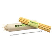 Vista principal del saquito | Pajitas de bambú 14cm (pack 12) en stock