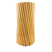 Vista delantera del granel | Set pajita bambú individual (25 unidades) en stock