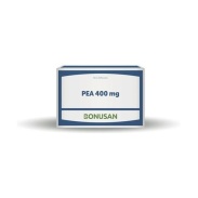 Vista frontal del pEA 400 mg 90 cáps  Bonusan