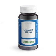 Vista delantera del l-Leucina 500 mg 60 cáps Bonusan en stock