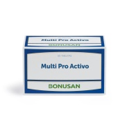 Vista frontal del multi Pro Activo 60 tabletas Bonusan en stock
