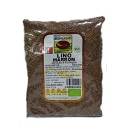 Vista frontal del semillas lino marron bio 250 gr sin gluten/sin lactosa Bioprasad en stock