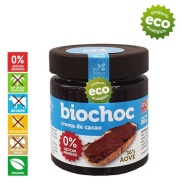 Vista delantera del crema de cacao y aove sin azúcar añadido bio 200 gr Bioartesa en stock