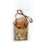 Vista frontal del galletas de avena , jengibre y chía 150 gr. Bioartesa en stock