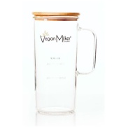 Vaso de cristal + tapa de bambú - Vegan Milker