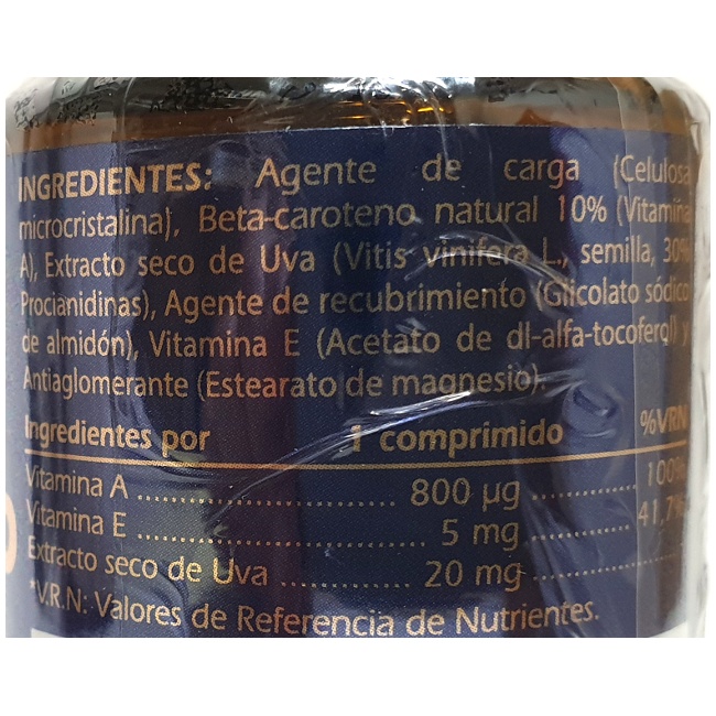 Foto detallada de betacaroteno natural 50 comprimidos GSN
