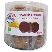 Vista frontal del cilindro polvorón espelta cacao eco 1kl La campesina en stock