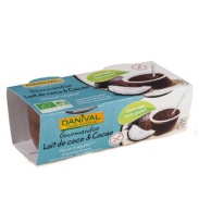 Vista delantera del postres vegetales de coco y cacao bio, 200 g (pack 2)  Danival en stock