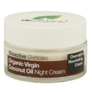 Vista principal del crema de noche de aceite de coco 50ml Dr. Organic en stock