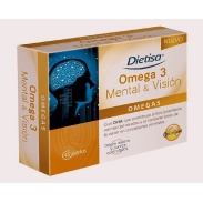 Vista frontal del omega 3 Mental & Visión 45 perlas Dielisa en stock