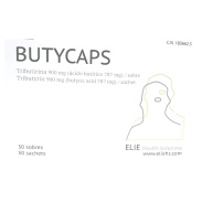 Vista frontal del butycaps 30 sobres Elie Health Solutions en stock