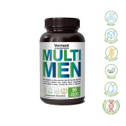 Vista delantera del multi Men 90 cáps Vermont Supplements en stock