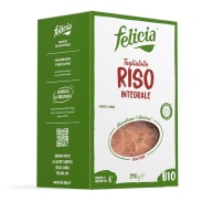 Vista frontal del tagliatelle de arroz integral sin gluten 250g Felicia Bio en stock