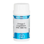 Vista frontal del cognivision omega 3 dha 1.000 mg 30 perlas Equisalud en stock
