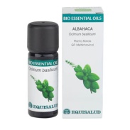 Vista frontal del bio essential oil albahaca - qt:metilchavicol 10 ml. Equisalud en stock