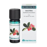 Vista frontal del bio essential oil gaulteria - qt:salicilato de metilo 10 ml. Equisalud en stock