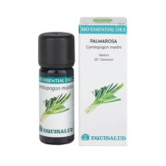 Vista frontal del bio essential oil hinojo palmarosa - qt:geraniol 10 ml. Equisalud en stock