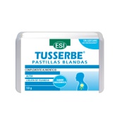 Vista frontal del tusserbe pastillas blandas sabor balsámico de 50 g. ESI en stock