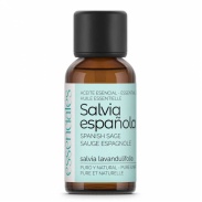 Vista frontal del aceite de  Salvia Española 30 ml essenciales en stock