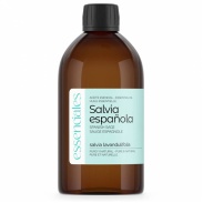 Vista frontal del aceite de  Salvia Española 500 ml essenciales en stock