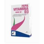 Vista delantera del fepa-vitamina D3 4.000 UI 60 cáps Fepadiet en stock