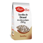 Vista frontal del semillas de girasol bio, 250 g  El Granero Integral en stock
