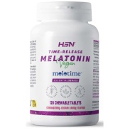 Vista frontal del time-release melatonina vegan 120 cápsulas HSN