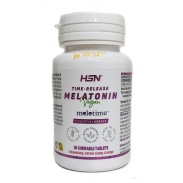 Vista delantera del time-release melatonina vegan 30 cápsulas HSN en stock