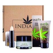 Vista frontal del mini set 3 productos India Cosmetics