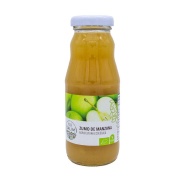 Vista frontal del zumo manzana mini eco botellin 200 ml Eco Salim en stock