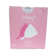Copa menstrual Iriscup 2 unidades 100% silicona platino talla L Irisana