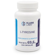 Vista frontal del l- tyrosine 500 mg 100 cáps. Klaire labs